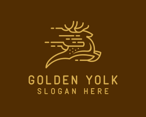 Golden Fast Deer logo design