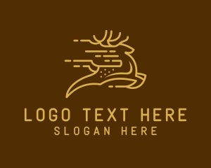 Fast - Golden Fast Deer logo design