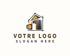 Tape Measure - House Construction Tools logo design