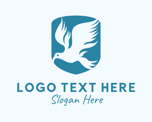 Peace - Blue Bird Shield logo design
