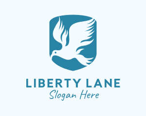 Freedom - Blue Bird Shield logo design