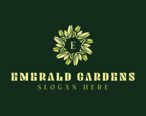Botanical Leaves Garden logo design