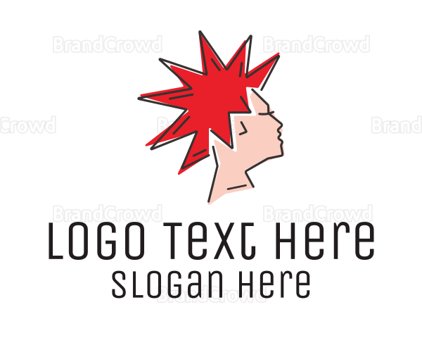 Spiky Mohawk Hairstyle Logo