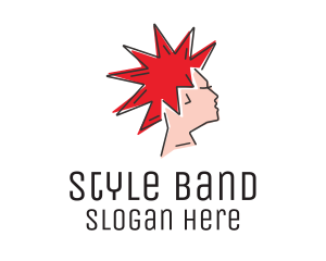 Spiky Mohawk Hairstyle  logo design