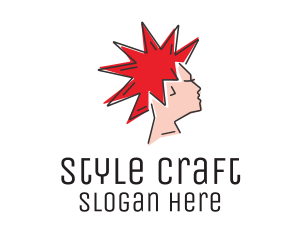 Hairstyling - Spiky Mohawk Hairstyle logo design