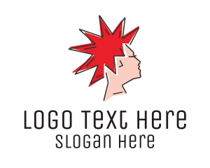 Trendy - Spiky Mohawk Hairstyle logo design