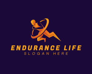 Endurance - Runner Fitness Thunder logo design