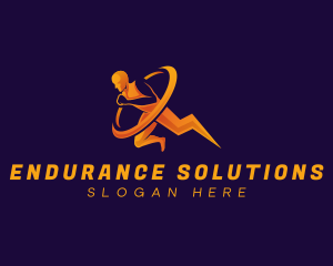 Endurance - Runner Fitness Thunder logo design