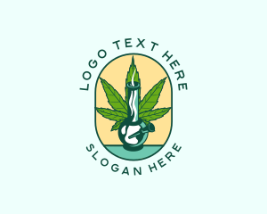 Sativa - Marijuana Leaf Bong logo design