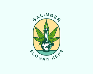 Marijuana Leaf Bong  Logo