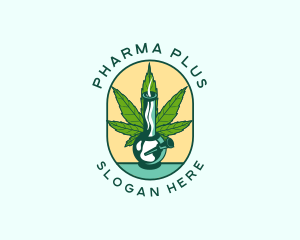 Drugs - Marijuana Leaf Bong logo design