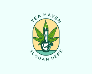 Marijuana Leaf Bong  logo design