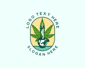 Marijuana Leaf Bong  Logo