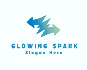 Gradient Electric Arrow logo design