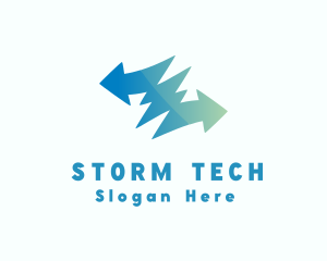 Storm - Gradient Electric Arrow logo design