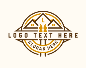 Badge - Roof Hammer Construction logo design