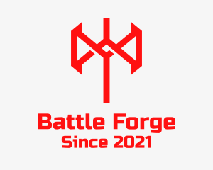 Red Battle Axe  logo design