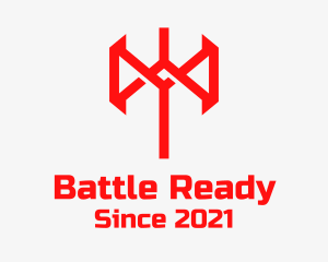 Red Battle Axe  logo design