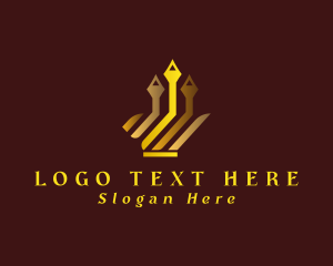 Regal - Elegant Crown Graph logo design