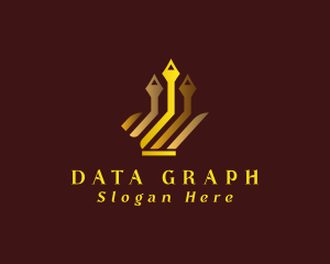 Elegant Crown Graph logo design