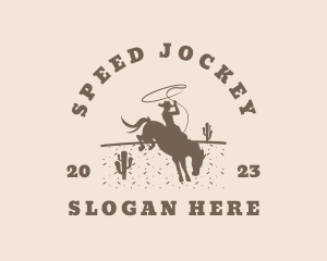 Jockey - Cowboy Horse Ranch Rodeo logo design