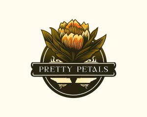 Poplar Flower Bloom logo design