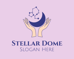 Planetarium - Star Moon Hands logo design