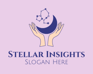 Astrological - Star Moon Hands logo design