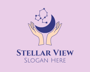 Observatory - Star Moon Hands logo design