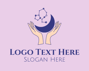 Merged - Star Moon Hands logo design
