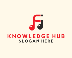 Playlist - Music Note Magnet logo design