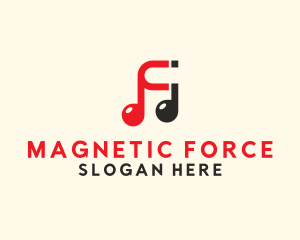 Electromagnet - Music Note Magnet logo design