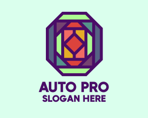 Geometric - Colorful Stained Glass logo design