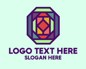 Polygon - Colorful Stained Glass logo design
