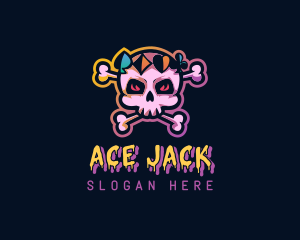 Blackjack - Casino Skull Gaming logo design