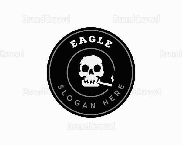 Cigarette Smoking Skull Logo