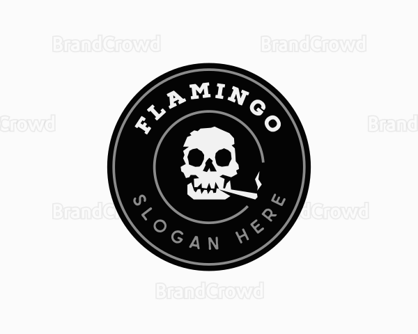 Cigarette Smoking Skull Logo