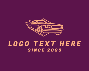 Car Restoration - Minimalist Car Wings logo design