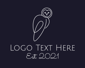 Wise - Monoline White Owl logo design