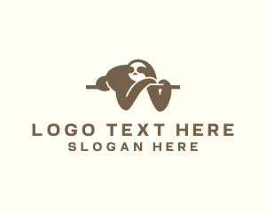 Safari - Sleeping Sloth Wildlife logo design