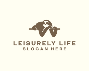 Slow - Sleeping Sloth Wildlife logo design