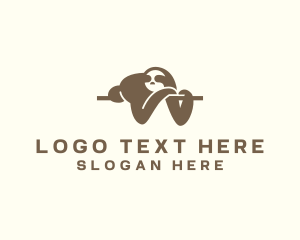 Sleep - Sleeping Sloth Wildlife logo design