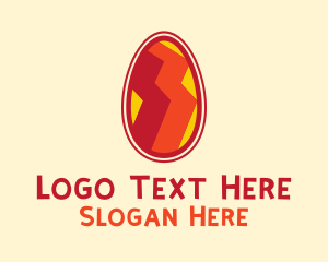Chicken - Artsy Zigzag Egg logo design