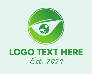 Vision Care - Green Eye Emblem logo design