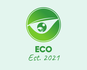 Contact Lens - Green Eye Emblem logo design
