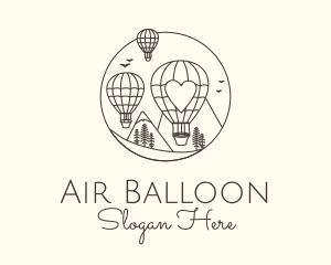 Balloon - Monoline Balloon Festival logo design