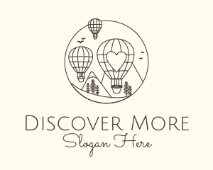 Explore - Monoline Balloon Festival logo design