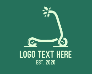 E Bike - Eco Leaf Scooter logo design