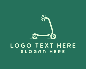 Green - Eco Leaf Scooter logo design