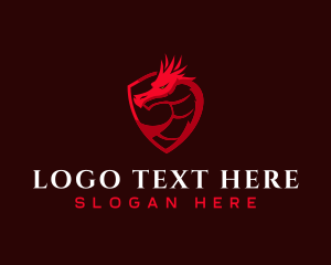 Mythical - Dragon Beast Shield logo design